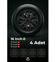 Opel Adam 16 İnç Jant Kapağı (Takım) Siyah S116