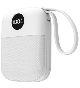 S-link MP110 10000mAh PD22.5W Type-C+Lightning Kablolu Beyaz  Pil Şarj Cihazı Powerbank
