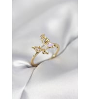 Gold Renk Model Zirkon Taşlı Kadın Yüzük TJ-BYK4139
