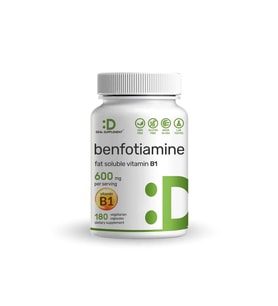 Deal Benfotiamine B1 Thiamine 600 Mg- 180 Veg Capsules