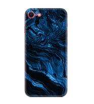 Apple iPhone 5 6 7 8 Plus Se XR Kılıf Desemli Silikon Blue MArble 1379
