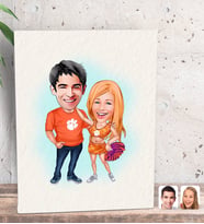 BK Gift Kişiye Özel Sevgililer Karikatürlü Dekoratif Mini Kanvas Tablo 15x20cm-54