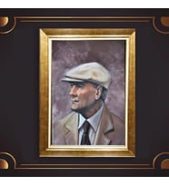 Altın Varaklı Çerçeveli Paspartulu Atatürk Tablo DC0626 (Gold)