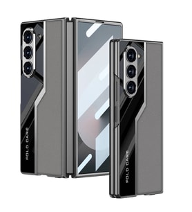 Galaxy Z Fold 6 Kılıf Ultra İnce Kamera Korumalı PC + Deri Arka Yüzey Zore Kıpta Poligan Kapak
