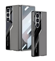 Galaxy Z Fold 6 Kılıf Ultra İnce Kamera Korumalı PC + Deri Arka Yüzey Zore Kıpta Poligan Kapak
