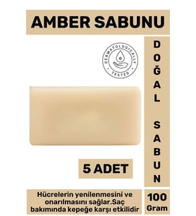 Doğal Güzel Kokulu Yenileyici Onarıcı Kepeğe Karşı Etkili Saç Güçlendirici Amber Sabunu 5 Adet