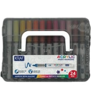 KRAF 666 AKRİLİK MARKER YUVARLAK UÇ BOYA KALEMİ SETİ 24'LÜ