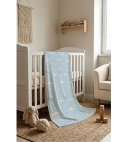 Tavşan Desenli Soft Touch Termal Bebek Battaniyesi CBT0005 (Çok Renkli)