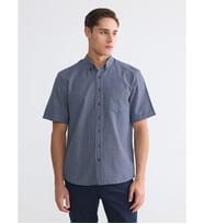 LCWAIKIKI Classic Lacivert Regular Fit Ekose Poplin Erkek Gömlek
