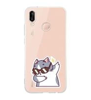 Huawei P20 Lite Uyumlu Baskılı Yumuşak Silikon Şeffaf Telefon Kılıfı