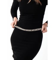 QL ACCESSORY Taşlı Kemer (Beyaz-Krem)