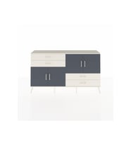 Arges Konsol 3 Raflı 4 Çekmeceli 4 Kapaklı 176x30x99 Aytaşı-Antrasit/Aytaşı