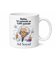 İsme Özel Çılgın Dahi Yazılı Kupa Bardak Hediye Özel Tasarım Baskılı