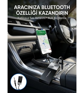 Kablosuz Müzik Aktarımı Sağlayan USB AUX Adaptörü
