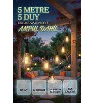 5 Metre 5 Duy Organizasyon Seti ST64 4W E27 Ampul Dahil Su Geçirmez 220V Bahçe Teras Festoon Dış Mek