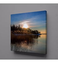 DENİZ GÜN DOĞUMU KANVAS TABLO 90x90cm (Karışık)
