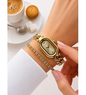 Dice Kayek Oval Mini Vintage Kasa Kadın Kol Saati Çelik Kordon 5 ATM Suya Dayanıklı+Bileklik DCK.25