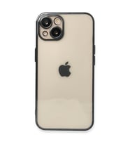 iPhone 14 Plus Kılıf Kamera Korumalı Lensli Silikon - Siyah