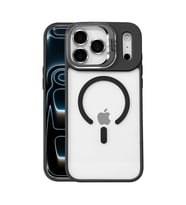 iPhone 17 Pro Max Remim Lensli Magsafe Standlı Kapak - Siyah