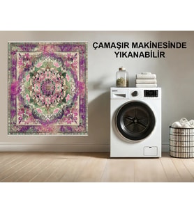 Makine Kaymaz Yıkanabilir Bohem Salon Halısı Mutfak Halısı Koridor Halısı Yolluk 5941