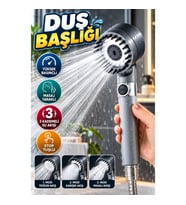 Duş Başlığı Yüksek Basınçlı Masaj Taraklı 3 Kademeli Stop Tuşlu