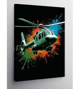 Kanvas Tablo Helikopterin Renkli Hızı