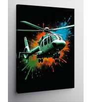 Kanvas Tablo Helikopterin Renkli Hızı
