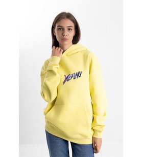Unisex Oversize YEAH! Kapüşonlu Sweatshirt