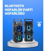 Kablosuz LED Işıklı Bluetooth Hoparlör – FM Radyolu, Mikrofon Girişli
