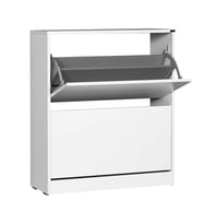 Adore Mobilya Flat Duo 2 Katlı Geniş Ayakkabılık-Mat Beyaz 73x84x26 cm (GxYxD)