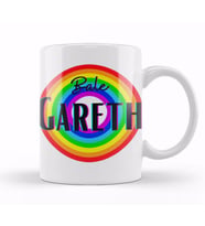 Gareth Bale   Vintage Retro Rainbow Style Kupa Bardak Porselen