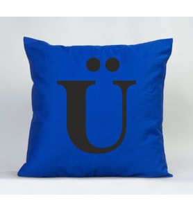Ü Harfli Yastık (Mavi)