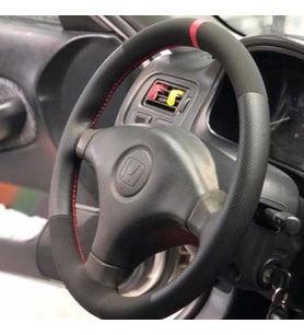 DİKİŞLİ DİREKSİYON KILIFI NUBUK NOKTALI DERİ KIRMIZI YÜZÜK/DİKİŞLİ HONDA CİVİC