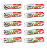 Florex 60 Litre Büzgülü Çilek Kokulu Çöp Torbası Poşeti / 65 x 70 Cm. - 10x10 Rulo / Paket (Kırmızı)