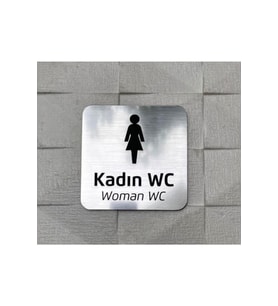 Metallice Silver Seri Kadın Wc Yönlendirme Tabelası