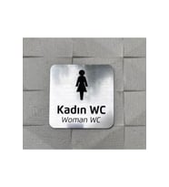 Metallice Silver Seri Kadın Wc Yönlendirme Tabelası