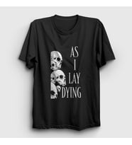Presmono Unisex Siyah Skulls As I Lay Dying T-Shirt 524993tt