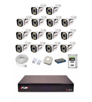 FURY IP 14 Kameralı 1080P Sesli 6 Warm LED Renkli Gece Görüşlü Güvenlik Kamera Sistemi 250GB 1606