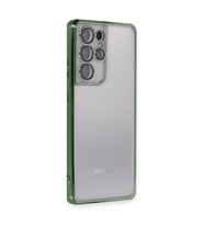 Samsung Galaxy S21 Ultra Kılıf Razer Lensli Silikon - Yeşil