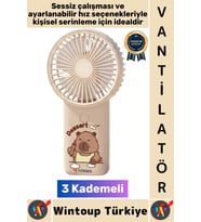 #Vantilatör Kompakt Sessiz Yoğun Üflemeli 3 Kademeli Şarjlı Şık Figürlü Mini Masa El Fanı Vantilatör