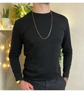 Betimoda Erkek Slim Fit Dar Kesim Bisiklet Yaka Uzun Kol Pamuklu Tişört  (Siyah)