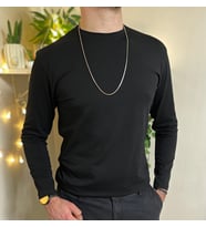 Betimoda Erkek Slim Fit Dar Kesim Bisiklet Yaka Uzun Kol Pamuklu Tişört  (Siyah)
