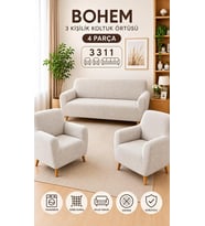 Desen krem Lastikli Koltuk Örtüsü 3+3+1+1 Takımı Esnek Lastikli Koltuk Örtüsü koltuk kılıfı (taş gri)