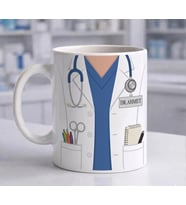Kişiye Özel Erkek Doktor İsimli Baskılı Seramik Kupa Bardak 300ml