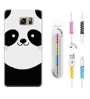 Samsung S7 Edge S20 Fe Plus Ultra S21 S22 Kılıf Kablo Koruma Spiral Silikon Sevimli Panda 1794