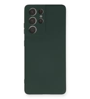 Durukar® Samsung Galaxy S21 Ultra Kılıf Nano içi Kadife Silikon - Koyu Yeşil