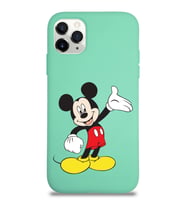 Apple iPhone 11 Pro Max  Lansman Kılıf Mickey Mouse Tasarımlı Altı Kapalı İçi Kadife Kaplı  Kapak (Şeffaf)