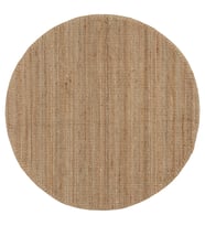 Jüt Halı, Natürel, 130 cm, Yuvarlak, Düz Dokuma