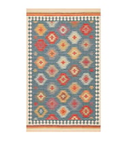 Hoom Rugs VGT 04 Navy Yıkanabilir Çift Taraflı Otantik Halı (Çok Renkli)