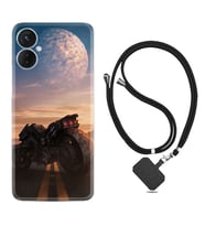 Tecno Spark 9T Kılıf Silikon Boyun Askılı İpli Desenli Silikon Motor 1621